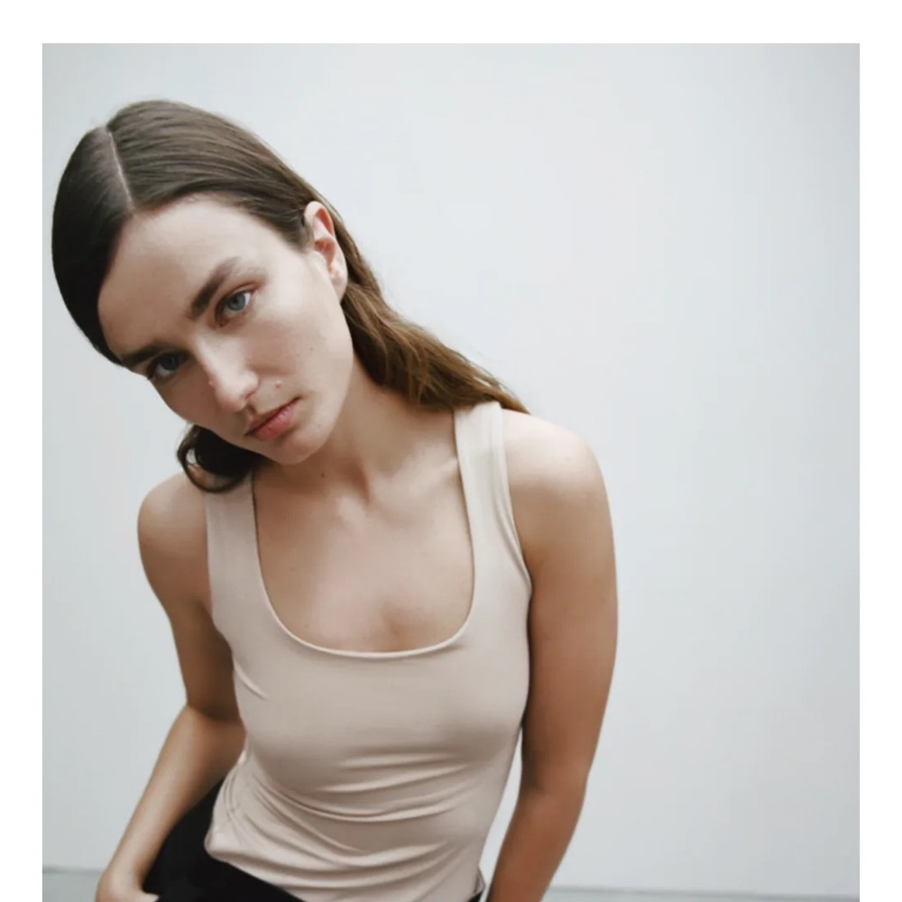 Wide Strap Stretch Top - Zara Basic